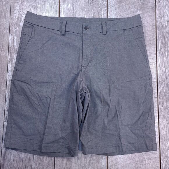 Lululemon Shorts Mens Size 36 The Works Dark Ash Quick Oxford Wicking Warpstreme - Picture 1 of 9